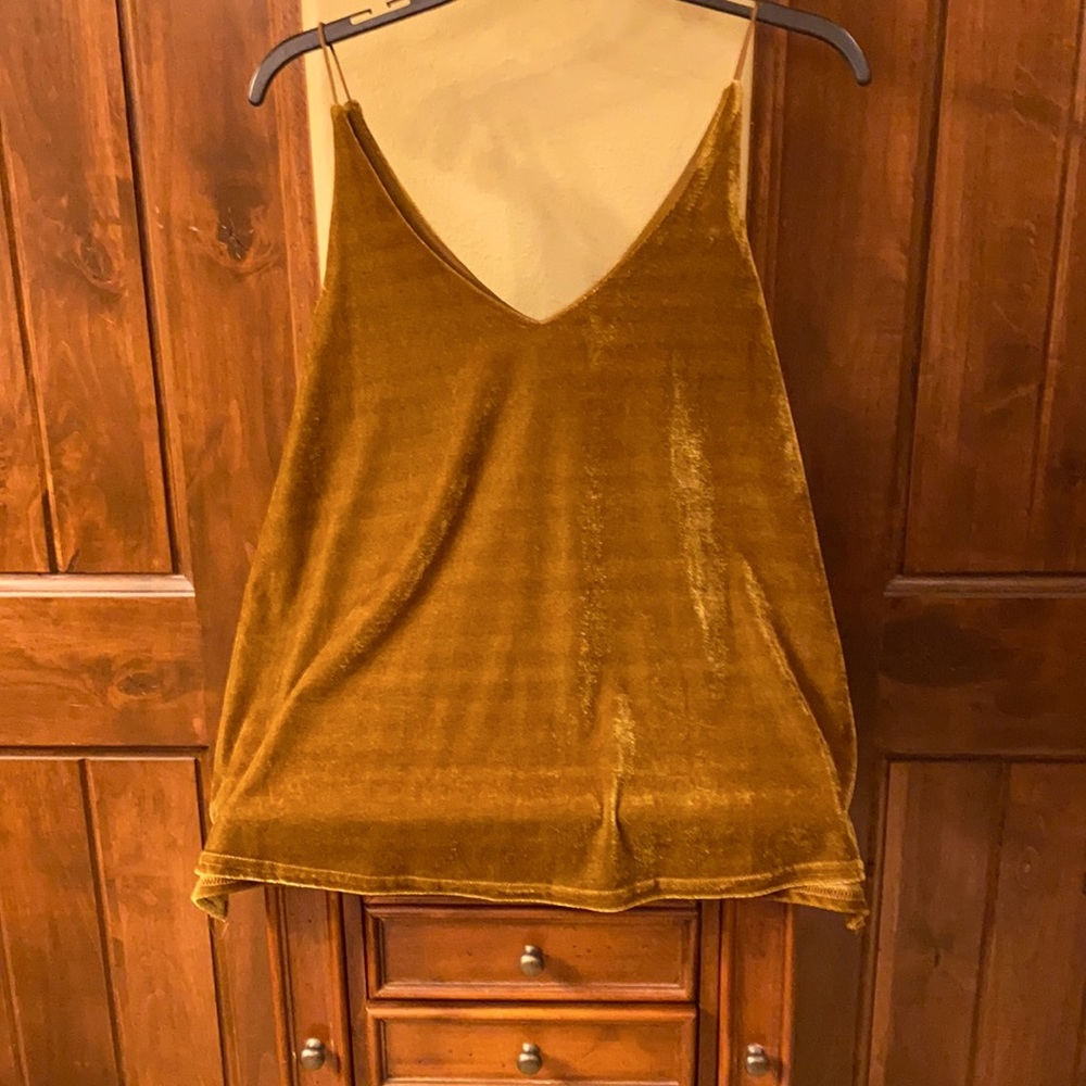 Gold velvet cami